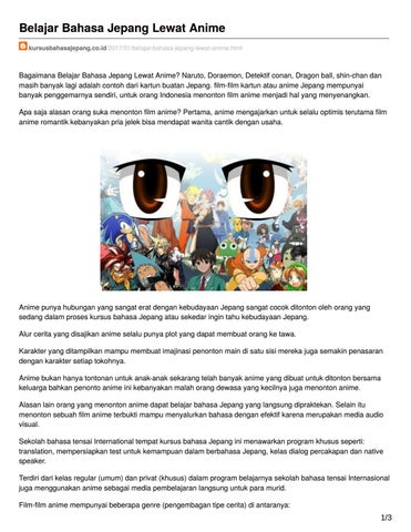 Cara Mempelajari Bahasa Jepang Dengan Menonton Anime